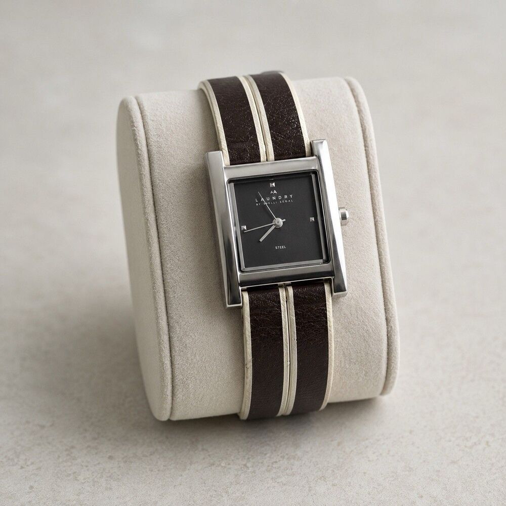 Skagen Tank Womens Watch Leather  Brown Beige Ultra Slim 228SSL New Battery